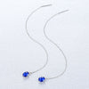 925 Sterling Silver Natural Stone Earrings Geometric Blue Sapphire/Morganite Drop Earrings for Women LAN CAI Fine Jewelry Gift