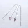 925 Sterling Silver Natural Stone Earrings Geometric Blue Sapphire/Morganite Drop Earrings for Women LAN CAI Fine Jewelry Gift