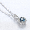 925 Sterling Silver Natural Stone Pendant Necklace LAN CAI Blue/Green/Red Gemstone Jewelry Inl Tiny Zircon Necklace for Women