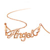 925 Sterling Silver Necklace Angel wings Letter Pendant Necklace Link Chain For Women Silver 925 Jewelry HN030