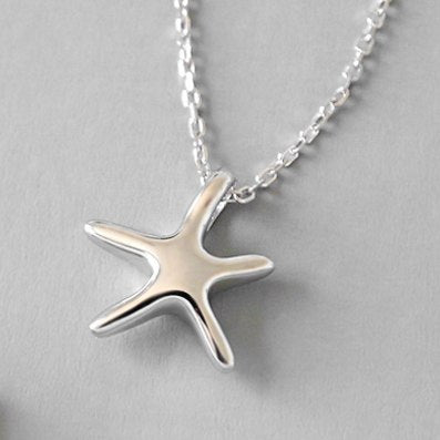 925 Sterling Silver Necklace For Women Cute Star Starfish Necklaces & Pendant Chokers Romantic Fashion Jewelry