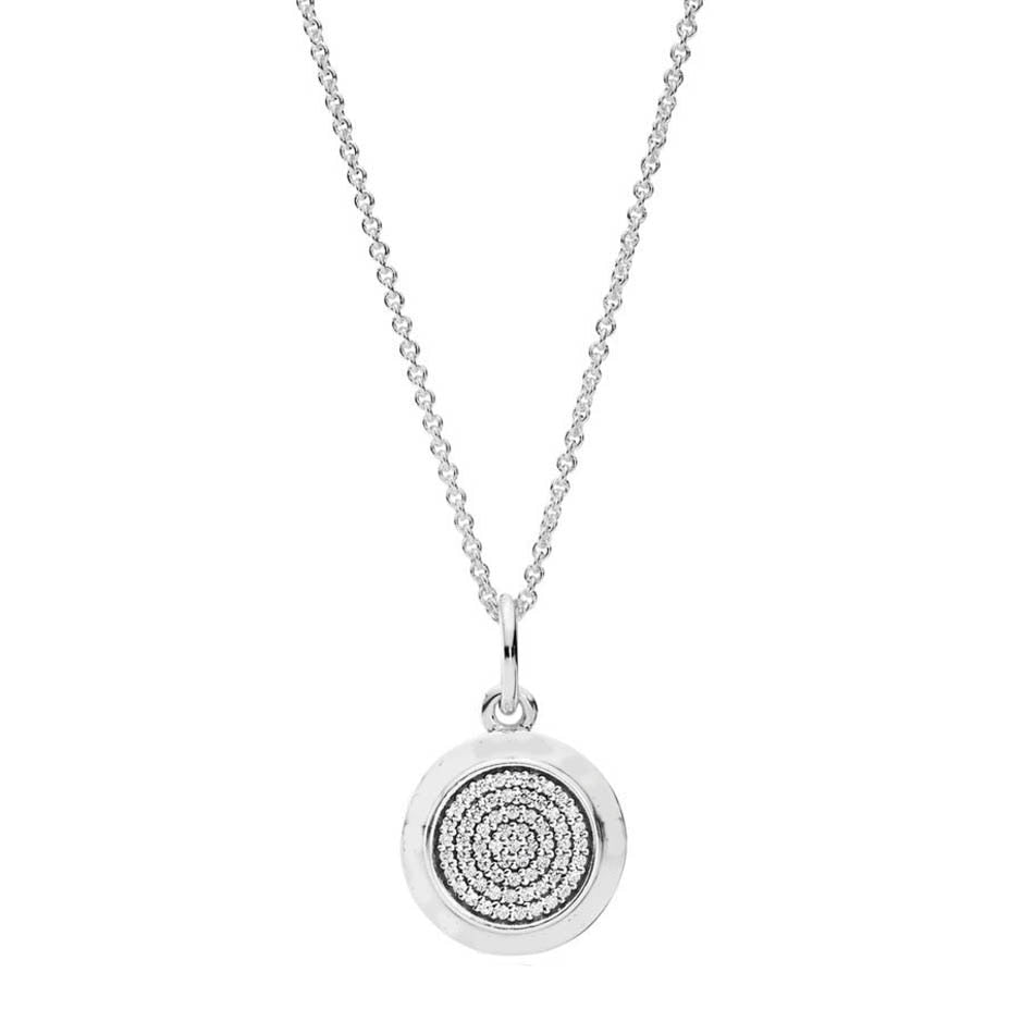 925 Sterling Silver Necklace For Women Signature Pendant Necklace 45cm Chain Wedding Gift fit Lady Fine Jewelry