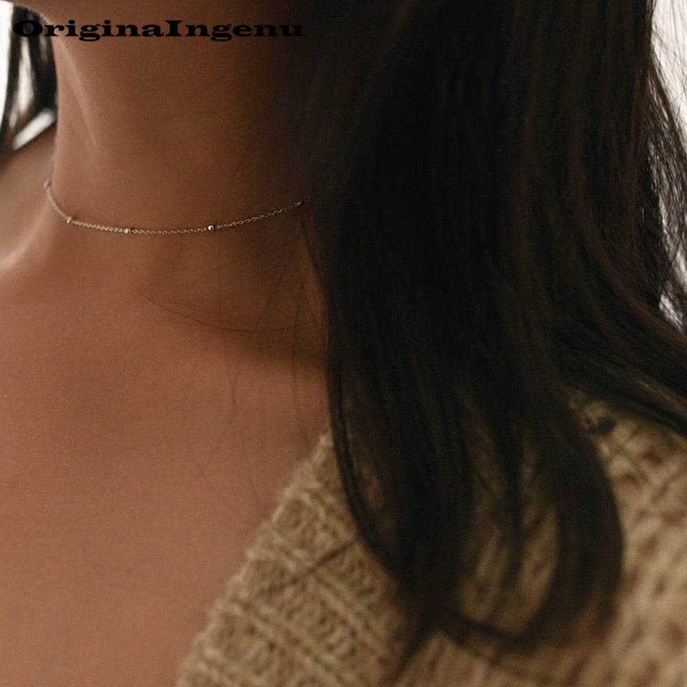 925 Sterling Silver Necklace Jewelry Simple Pendant Charm Vintage Minima Mom Birthd Gift Choker Kolye Necklace For Women