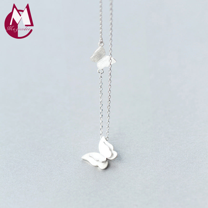925 Sterling Silver Necklace Pendants Original Design Simple Butterfly Cute Chain Necklace Fashion Jewelery D2175