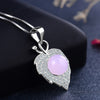 925 Sterling Silver Necklace Simple Leaves Heart Gemstone Pendant Necklace Boutique Jewelry For The Woman