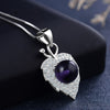 925 Sterling Silver Necklace Simple Leaves Heart Gemstone Pendant Necklace Boutique Jewelry For The Woman