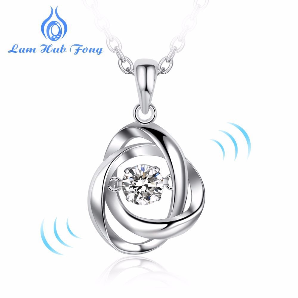 925 Sterling Silver Necklace Woman AAA Zircon Fine Jewelry Dance Natural Stone Heart Pendant Necklaces For Wedding Engagement