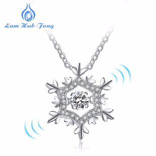 925 Sterling Silver Necklace Woman Zircon Fine Jewelry Dance Stone Heart Pendant Necklaces For Wedding Engagement Wholesale