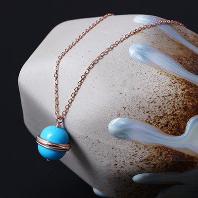 925 Sterling Silver Necklaces & Pendant For Women Natural Stone 3 Color Stars Ball Crystal Pendant Round Planet Jewelry YN38