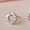 925 Sterling Silver  Jewelry Trendy Bow Round Earrings For Women Retro Party Girls Gift