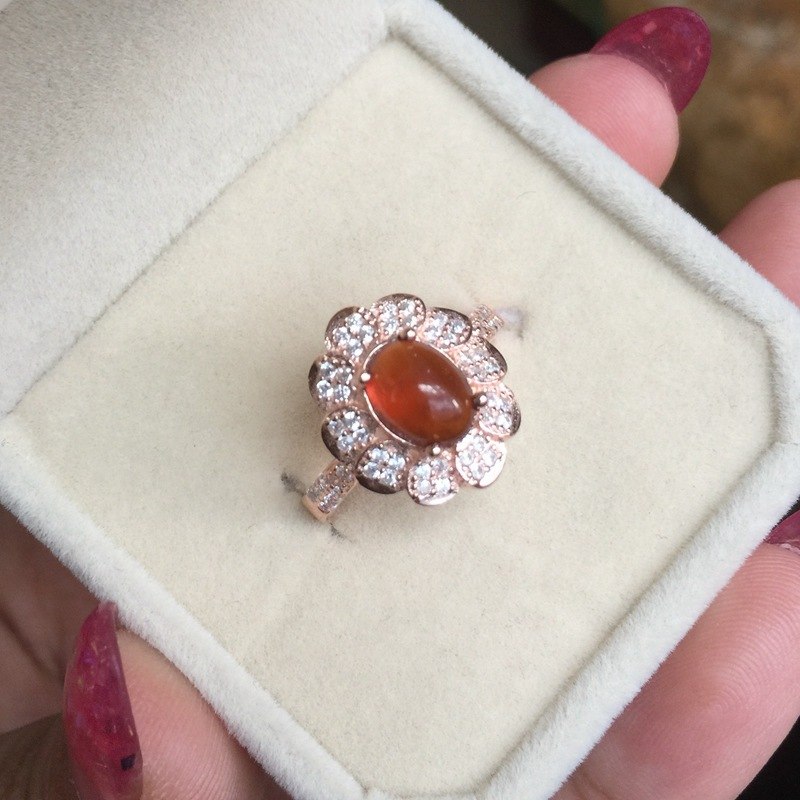 925 Sterling Silver Oval Garnet Ring for Anniversary Red Natural Gemstone 6*8 mm