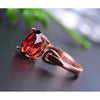 925 Sterling Silver Oval Garnet Ring for Anniversary Red Natural Gemstone 6*8 mm