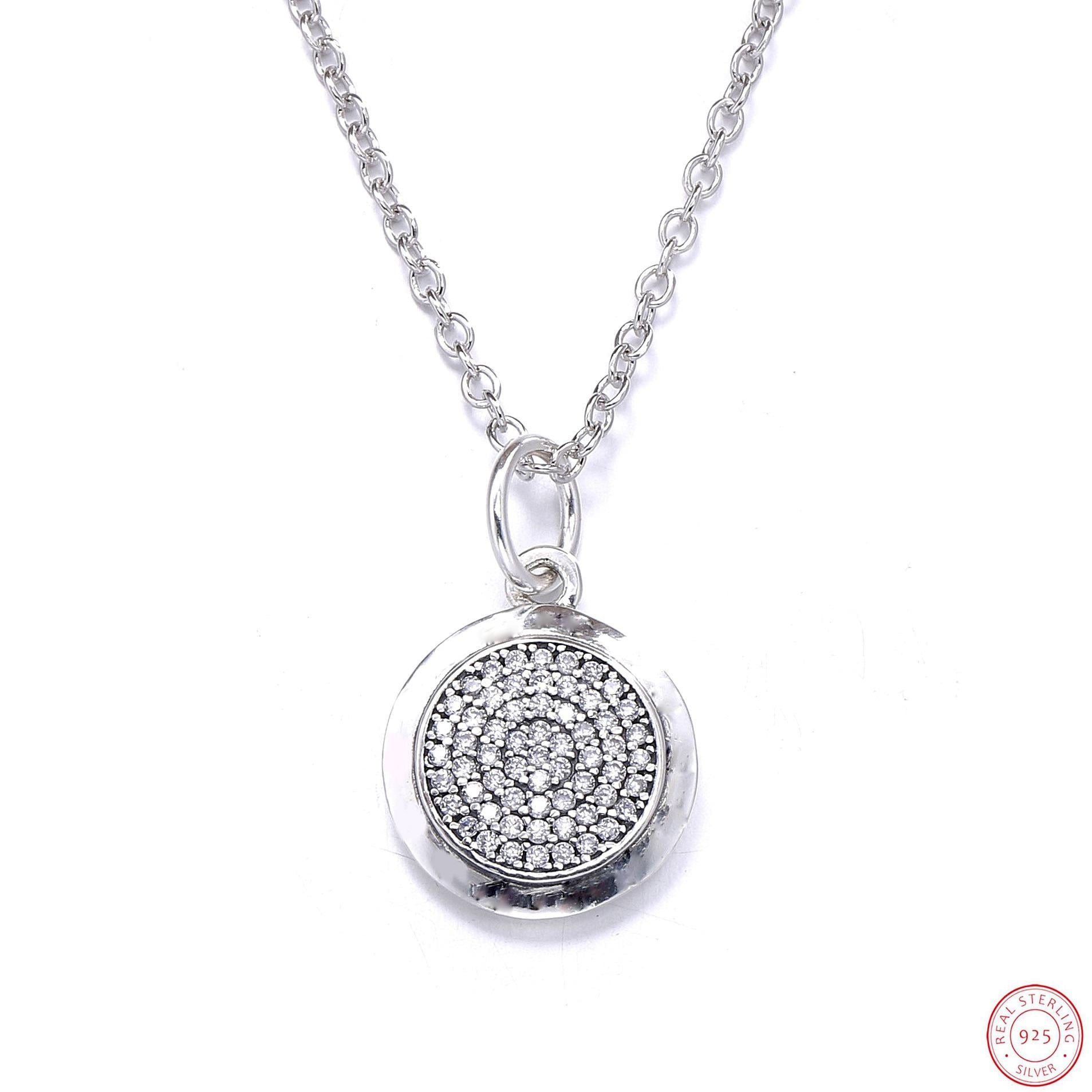 925 Sterling Silver Pandora Necklace Signature With Crystal Pendant Necklace For Women For Women Wedding Gift Fine Jewelry