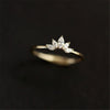 925 Sterling Silver Pavé Crystal Plating 14k Gold Simple Crown Ring Women Fashion Temperament Wedding Jewelry Accessories