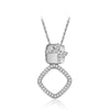 925 Sterling Silver Pendant Necklace Bowknot Rose with Crystal Rose Gold Chains For Women HN037