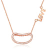 925 Sterling Silver Pendant Necklace Love Letter Round Pendant Rose Gold Chains Necklace For Women HN034