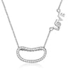 925 Sterling Silver Pendant Necklace Love Letter Round Pendant Rose Gold Chains Necklace For Women HN034