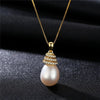 925 Sterling Silver Pendant Necklace Natural Pearl AAA Zircon Crystal Pendant For Women Jewelry