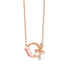 925 Sterling Silver Pendant Necklace Pearl with Bowknot Rose Gold Chains For Women HN035