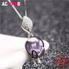 925 Sterling Silver Pendant Necklace Woman Fashion Charm AAA Crystal Necklace Female Jewelry