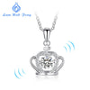 925 Sterling Silver Pendant Necklace Woman Zircon Fine Jewelry Dance Stone Crown Shape Necklace Wedding Engagement Wholesale