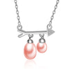 925 Sterling Silver Pendant Necklace with Pearl Arrow Symb Chains For Women HN033