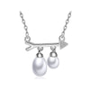 925 Sterling Silver Pendant Necklace with Pearl Arrow Symb Chains For Women HN033