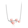 925 Sterling Silver Pendant Necklace with Pearl Branches Rose Gold Chains For Women HN027