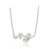 925 Sterling Silver Pendant Necklace with Pearl Branches Rose Gold Chains For Women HN027