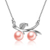 925 Sterling Silver Pendant Necklace with Pearl Branches Style Chains For Women HN032