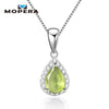 925 Sterling Silver Pendant With Chain Natural Citrine Sapphire Amethyst Water Drop Pendant Necklaces For Women Fine Jewelry