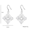 925 Sterling Silver Pretty Carved Square Earrings for Women  Party wedding noble Jewelry fine Christmas Gifts