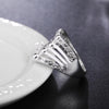 925 Sterling Silver Pretty crystal Wide geometry Ring For Women Party  Charms wedding Jewelry Christmas Gifts