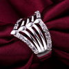 925 Sterling Silver Pretty crystal Wide geometry Ring For Women Party  Charms wedding Jewelry Christmas Gifts