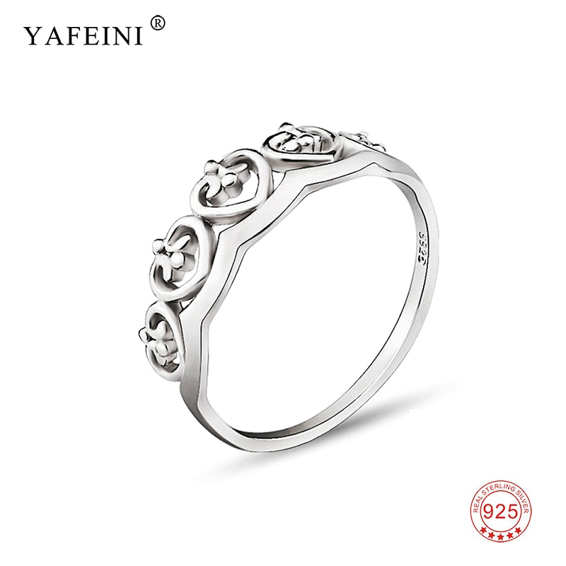 925 Sterling Silver Queen Crown Silver Ring Original Jewelry Wedding Engagement Band Rings For Women Valentine's Days Gift