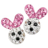 925 Sterling Silver Rabbit Bunny Stud Earrings Fine Crystal Animal Jewelry Easter Gifts Women Girls Mom Dropshipping CE136A