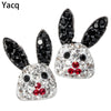 925 Sterling Silver Rabbit Bunny Stud Earrings Fine Crystal Animal Jewelry Easter Gifts Women Girls Mom Dropshipping HE45