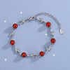 925 Sterling Silver Red Black Crystal Leaf Bracelet For Women Wedding  Quality Jewelry 2022  GaaBou