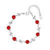 925 Sterling Silver Red Black Crystal Leaf Bracelet For Women Wedding  Quality Jewelry 2022  GaaBou