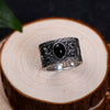 925 Sterling Silver Retro Dual China Dragon with Agate Ring Men Thai Silver Fine Jewelry Gift Wide Finger Ring CH052509