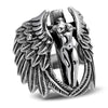 925 Sterling Silver Retro Headless Guardian Angel Men Male Ring Thai Silver Fine Jewelry Gift Finger Ring CH028216