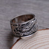 925 Sterling Silver Retro Men Male China Dragon Ring Thai Silver Fine Jewelry Gift Wide Lucky Finger Ring CH040573