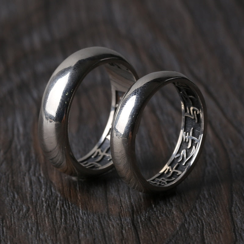 925 Sterling Silver Retro Proposal Ring Men Women Thai Silver Lover Couple Gift Tanabata Finger Ring ZY287-11