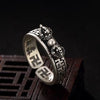 925 Sterling Silver Retro Ring Buddhism Swastika Thai Silver Ring Fine Silver Jewelry