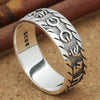 925 Sterling Silver Retro Ring Men Women Thai Silver Lover Couple Gift Finger Ring ZY107