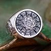925 Sterling Silver Retro Taoism Twelve Zodiac Rotatable Open Adjustable Ring Men Thai Silver Vintage Gift CH059886