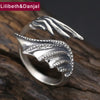 925 Sterling Silver Ring Men Jewelry Demon Wing engagement Adjustable Ring Women Gift Fine Jewelry R16