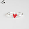 925 Sterling Silver Ring Women Red Heart Love Finger Female Rings For Women 925 Sterling Jewelry Adjustable Wedding Party Ring