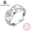 925 Sterling Silver Ring with 9mm Flower and Leave Pattern Fine Jewelry S925 Silver Rings for Women Size 6 7 8 Female Ring