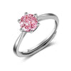 925 Sterling Silver Rings For Women White Pink Romantic Zircon Thin Wedding Ring